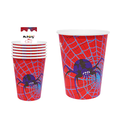 Vasos de papel araña 6pcs
