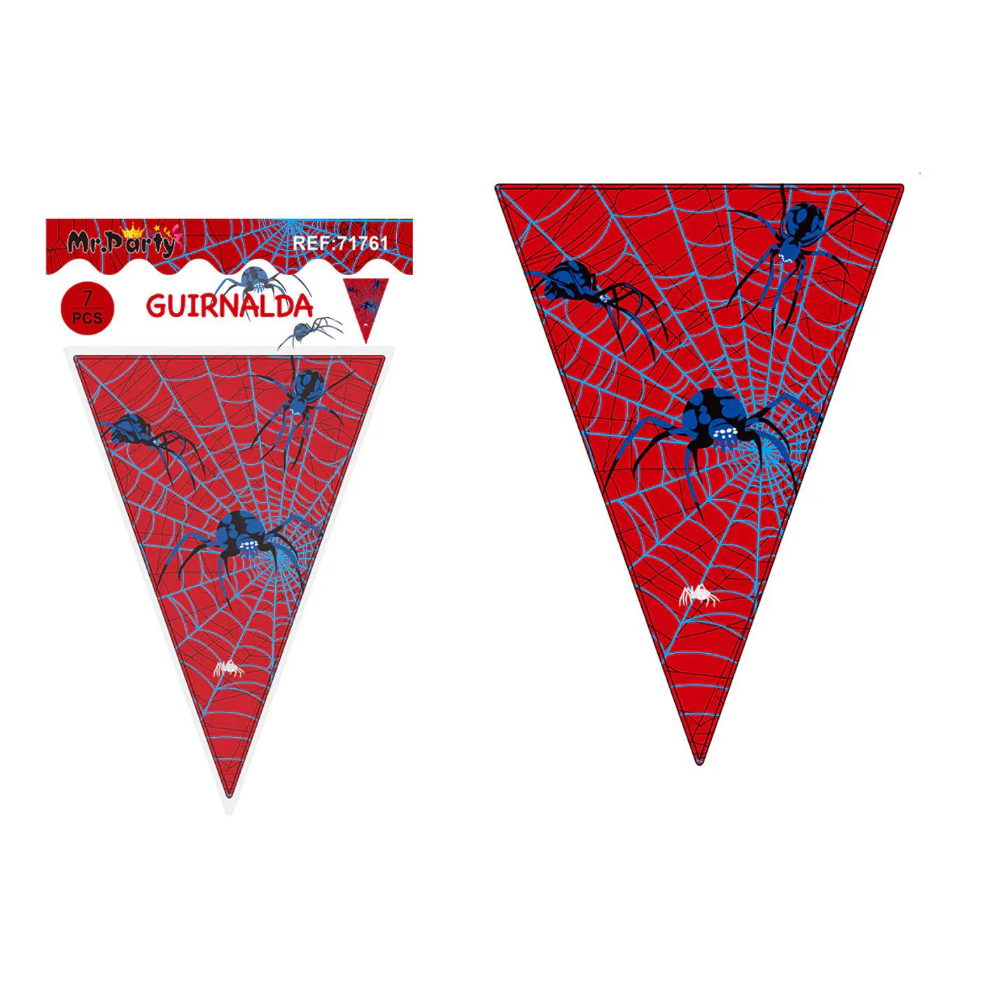 Banderines triangulares araña 14*20cm 7pcs 1