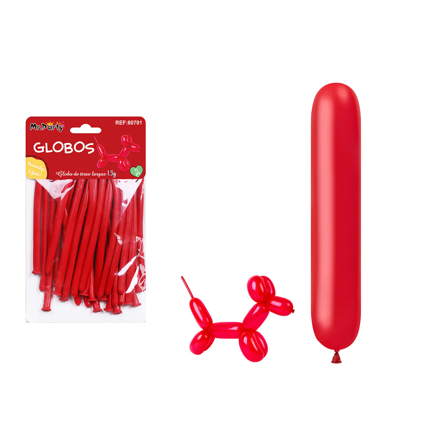 Globos largos rojo 110cm 15pcs 1