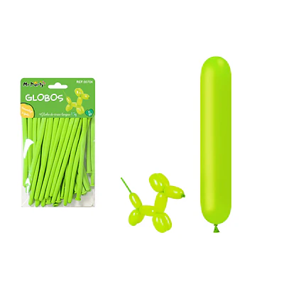 Globos largos verde claro 110cm 15pcs