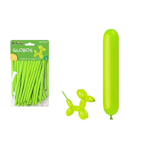 Globos largos verde claro 110cm 15pcs