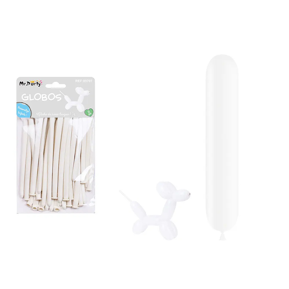 Globos largos blanco 110cm 15pcs