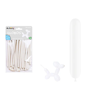 Globos largos blanco 110cm 15pcs