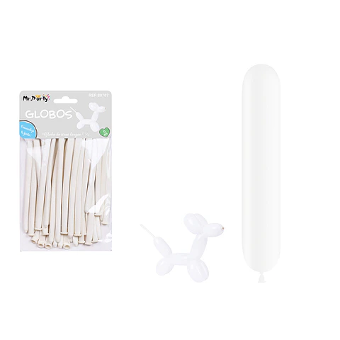 Globos largos blanco 110cm 15pcs