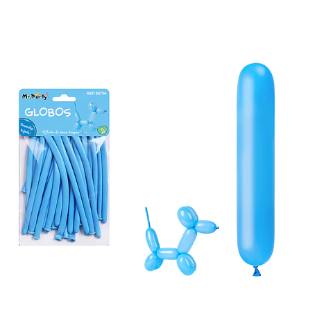 Globos largos celeste 110cm 15pcs