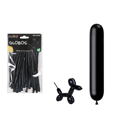 Globos largos negro 110cm 15pcs