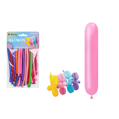Globos largos colores surtidos 110cm 15pcs