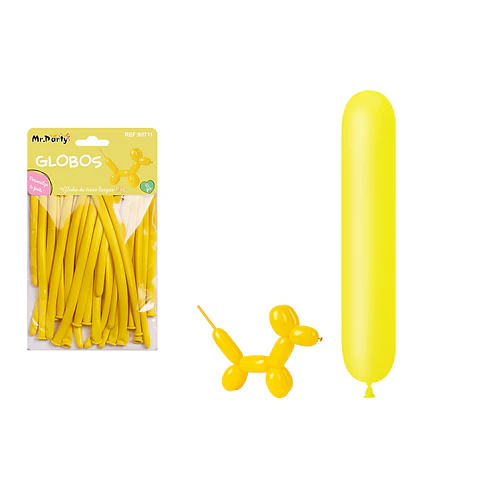 Globos largos amarillo 110cm 15pcs