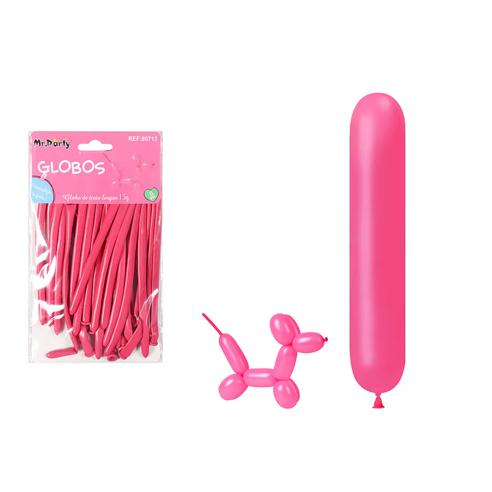 Globos largos rosa rojo 110cm 15pcs