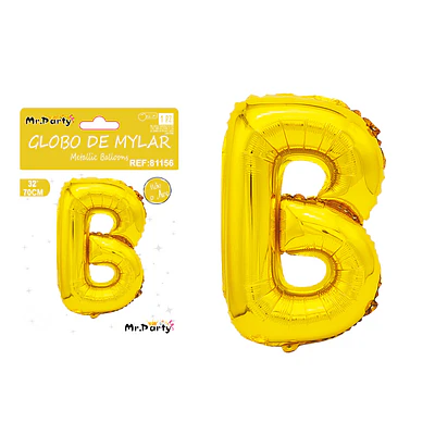 Globo metálico dorado 70cm letra B