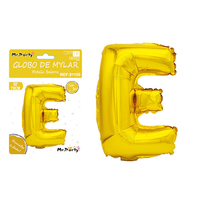 Globo metálico dorado 70cm letra E