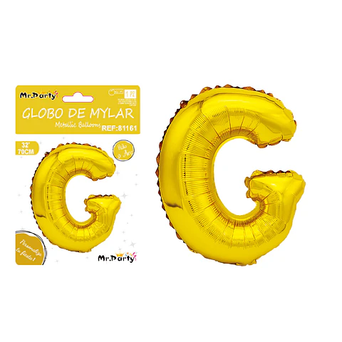 Globo metálico dorado 70cm letra G