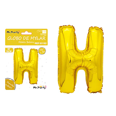 Globo metálico dorado 70cm letra H