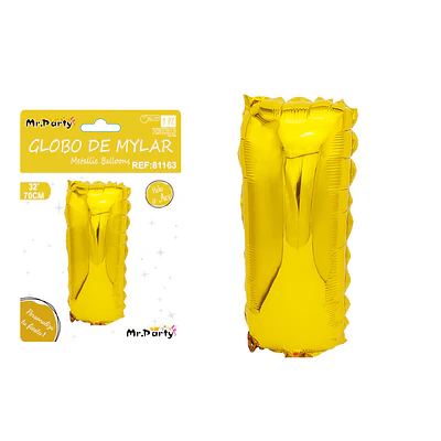 Globo metálico dorado 70cm letra I