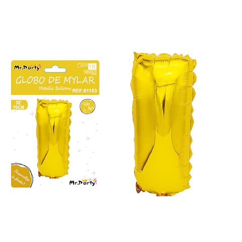 Globo metálico dorado 70cm letra I