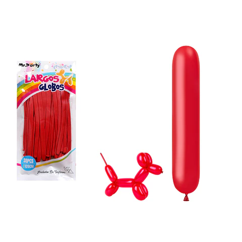 Globos largos rojo 120cm 30pcs