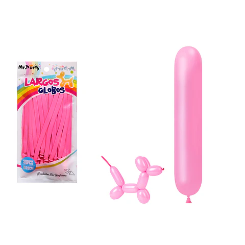 Globos largos rosa 120cm 30pcs