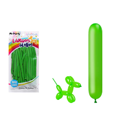Globos largos verde 120cm 30pcs