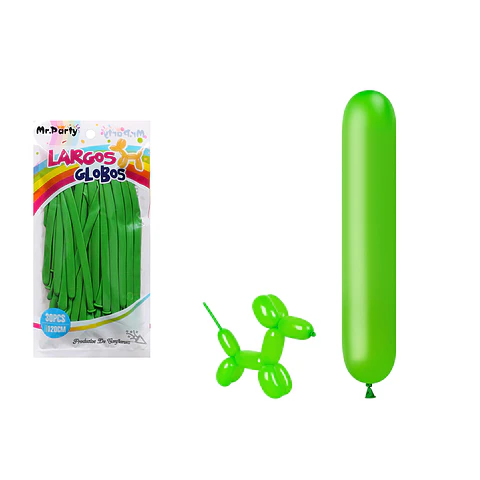Globos largos verde 120cm 30pcs