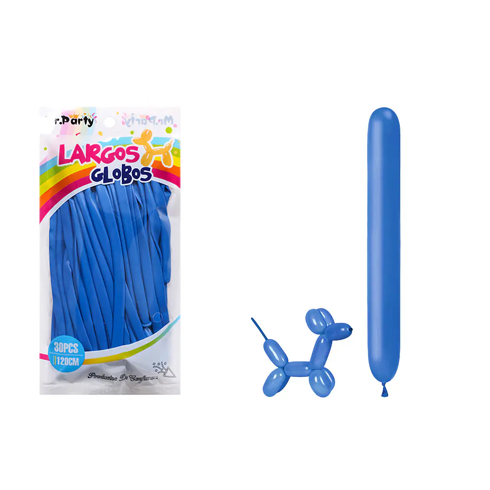 Globos largos azul oscuro 120cm 30pcs