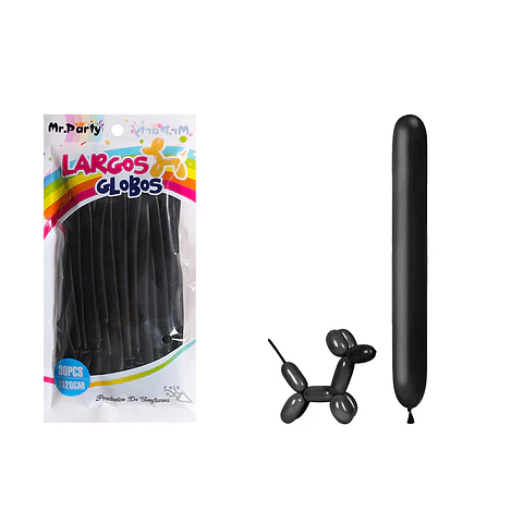 Globos largos negro 120cm 30pcs