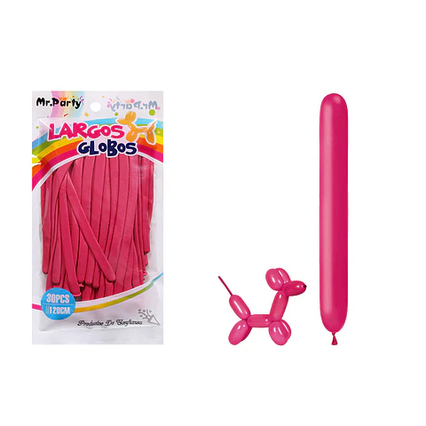 Globos largos fucsia 120cm 30pcs