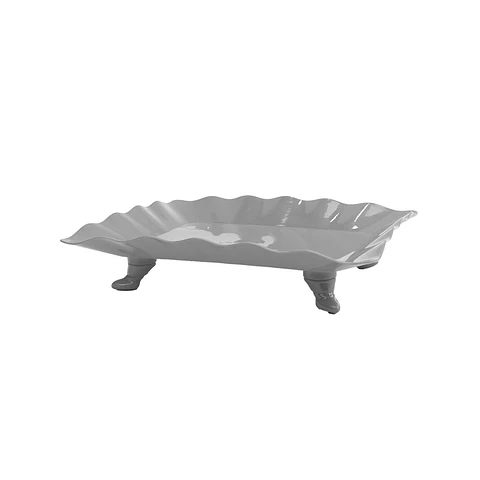 Soporte para torta con borde ondulado plateado 23*29.5cm