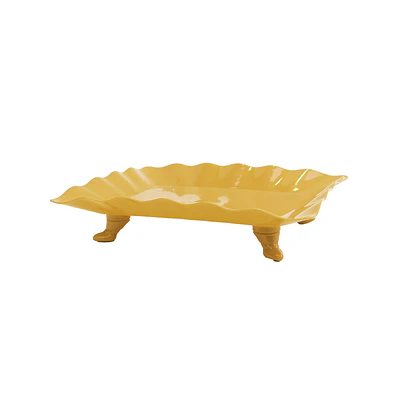 Soporte para torta con borde ondulado dorado 23*29.5cm