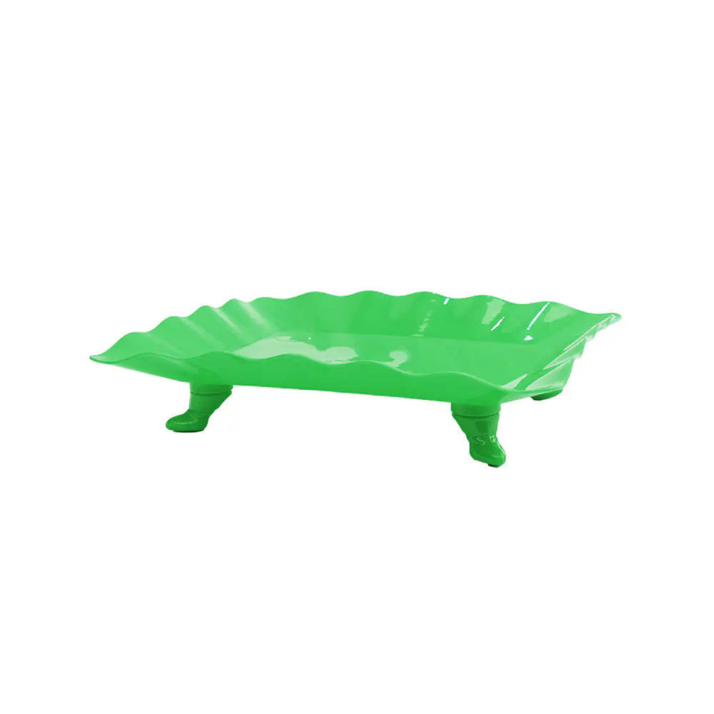 Soporte para torta con borde ondulado verde claro 23*29.5cm
