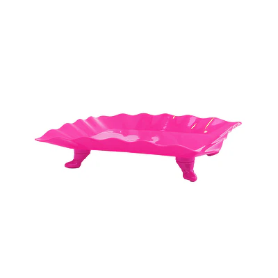 Soporte para torta con borde ondulado fucsia neón 23*29.5cm