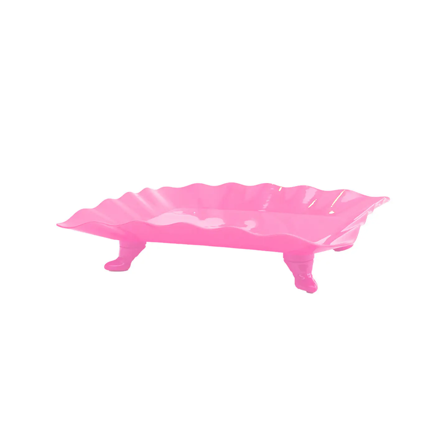 Soporte para torta con borde ondulado rosa neón 23*29.5cm 1
