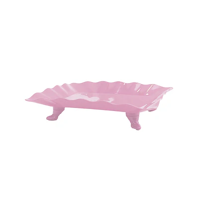Soporte para torta con borde ondulado rosa claro 23*29.5cm