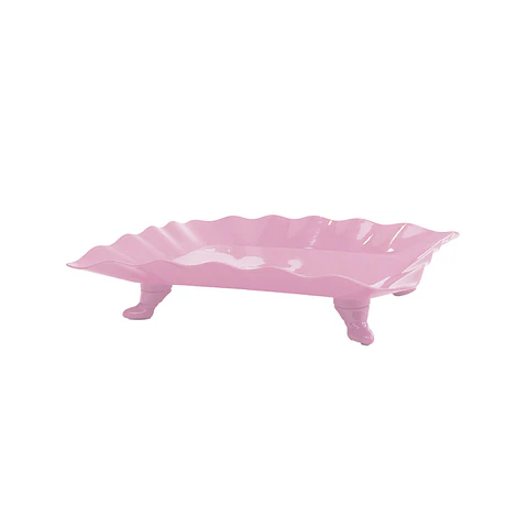 Soporte para torta con borde ondulado rosa claro 23*29.5cm