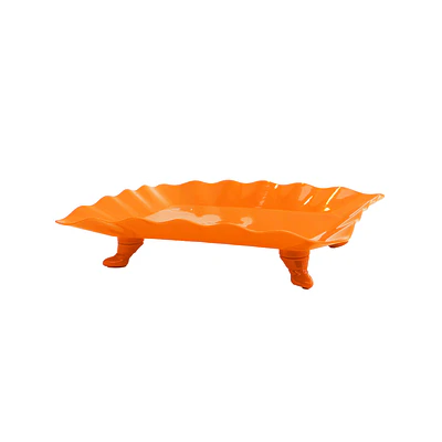 Soporte para torta con borde ondulado naranja 23*29.5cm