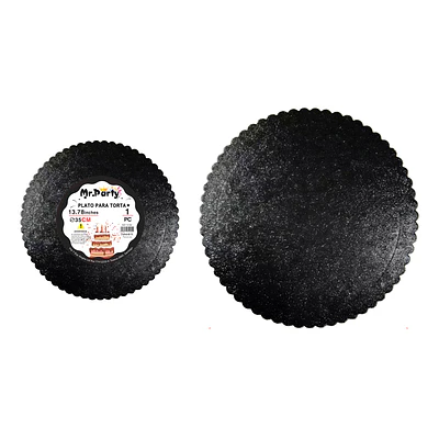 Bandeja base para torta con borde ondulado negro 2mm*35cm 1pc