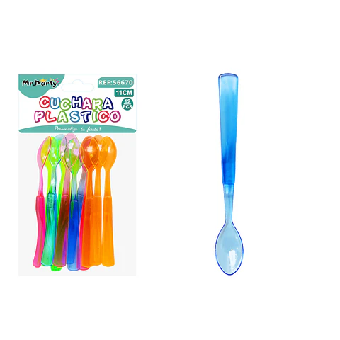 Cuchara mango esmerilado colores surtidos 11cm 12pcs