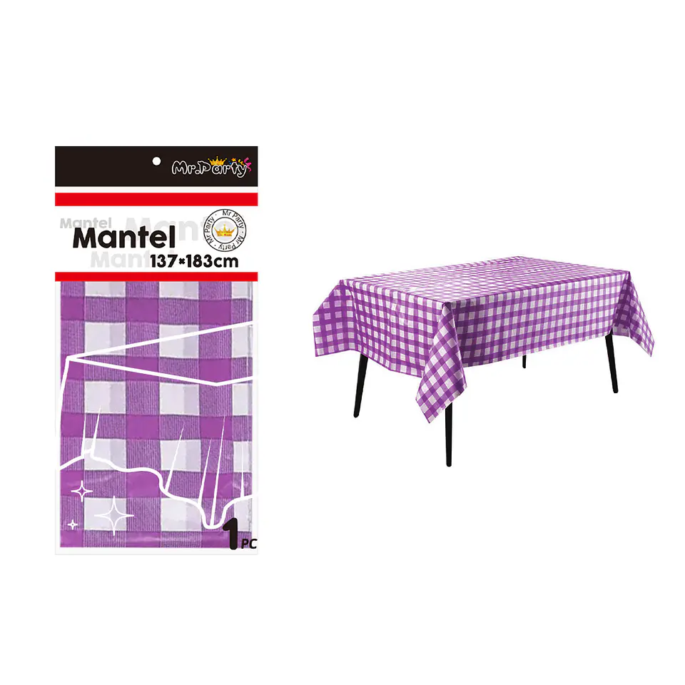 Mantel cuadritos morado 137*183cm 1