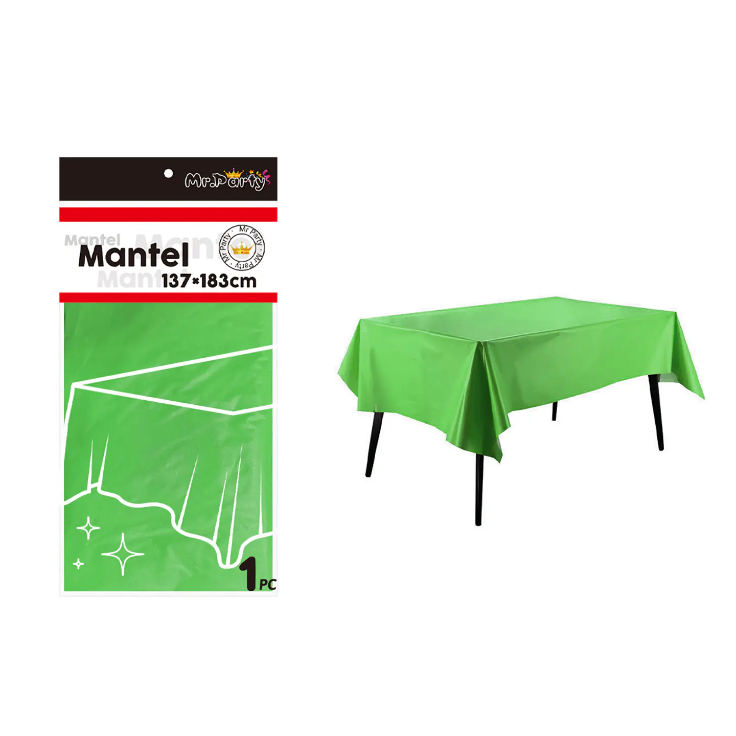 Mantel perlado macaron verde 137*183cm 1