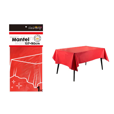 Mantel perlado macaron rojo 137*183cm