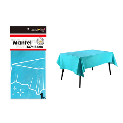 Mantel perlado macaron azul lago 137*183cm