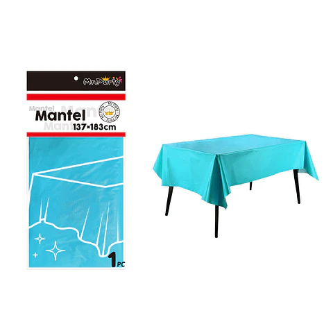 Mantel perlado macaron azul lago 137*183cm