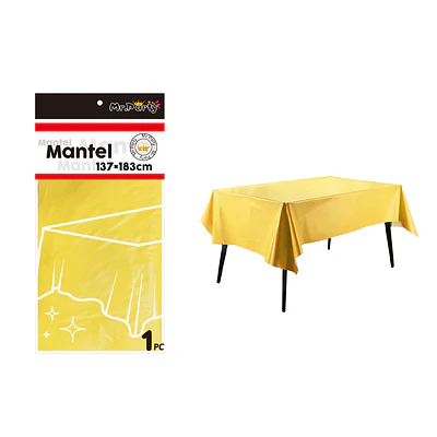 Mantel perlado macaron amarillo limón 137*183cm