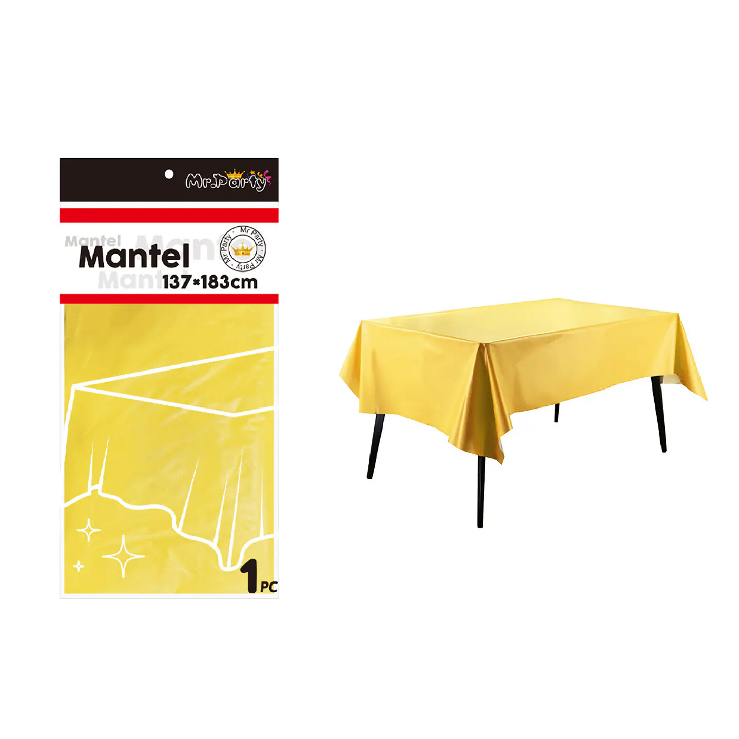 Mantel perlado macaron amarillo limón 137*183cm 1
