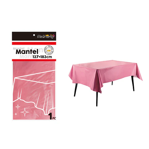 Mantel perlado macaron rosa 137*183cm