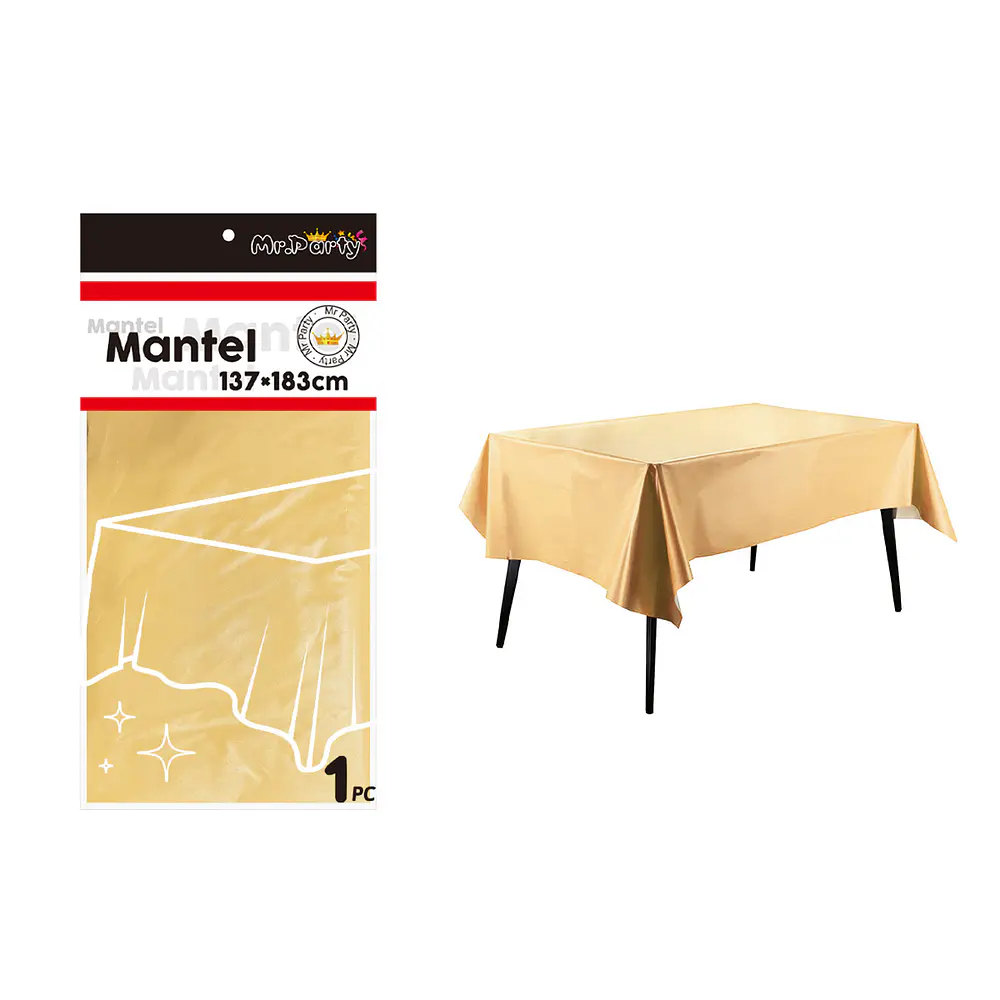 Mantel perlado macaron amarillo claro 137*183cm