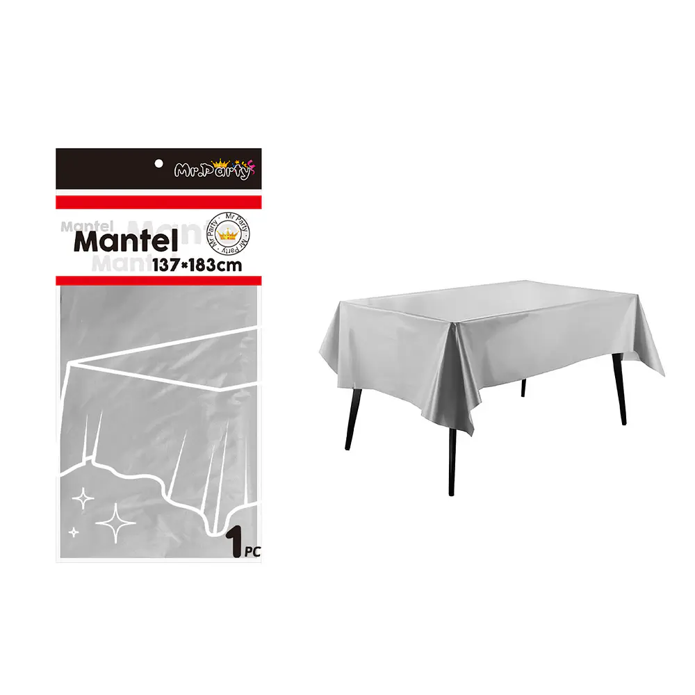 Mantel perlado macaron gris 137*183cm
