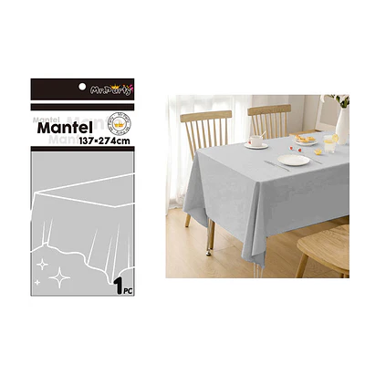 Mantel PE plástico plateado 137*274cm