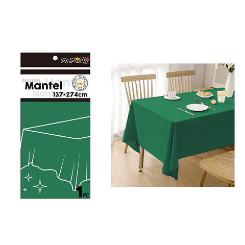 Mantel PE plástico verde oscuro 137*274cm
