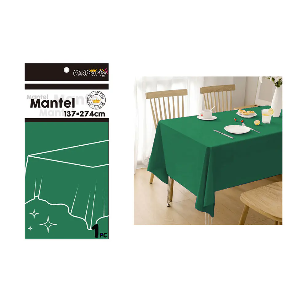 Mantel PE plástico verde oscuro 137*274cm 1