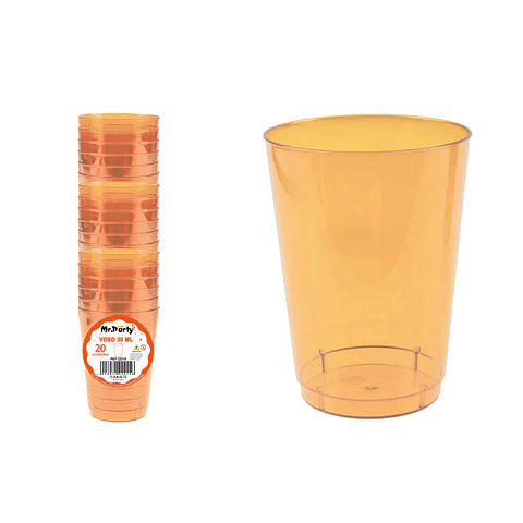 Vaso plásticos naranja 4.5*3*4cm 30ml 20pcs